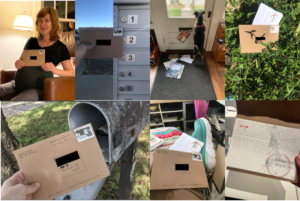 images of envelopes and mailboxes and a person holding an envelope
